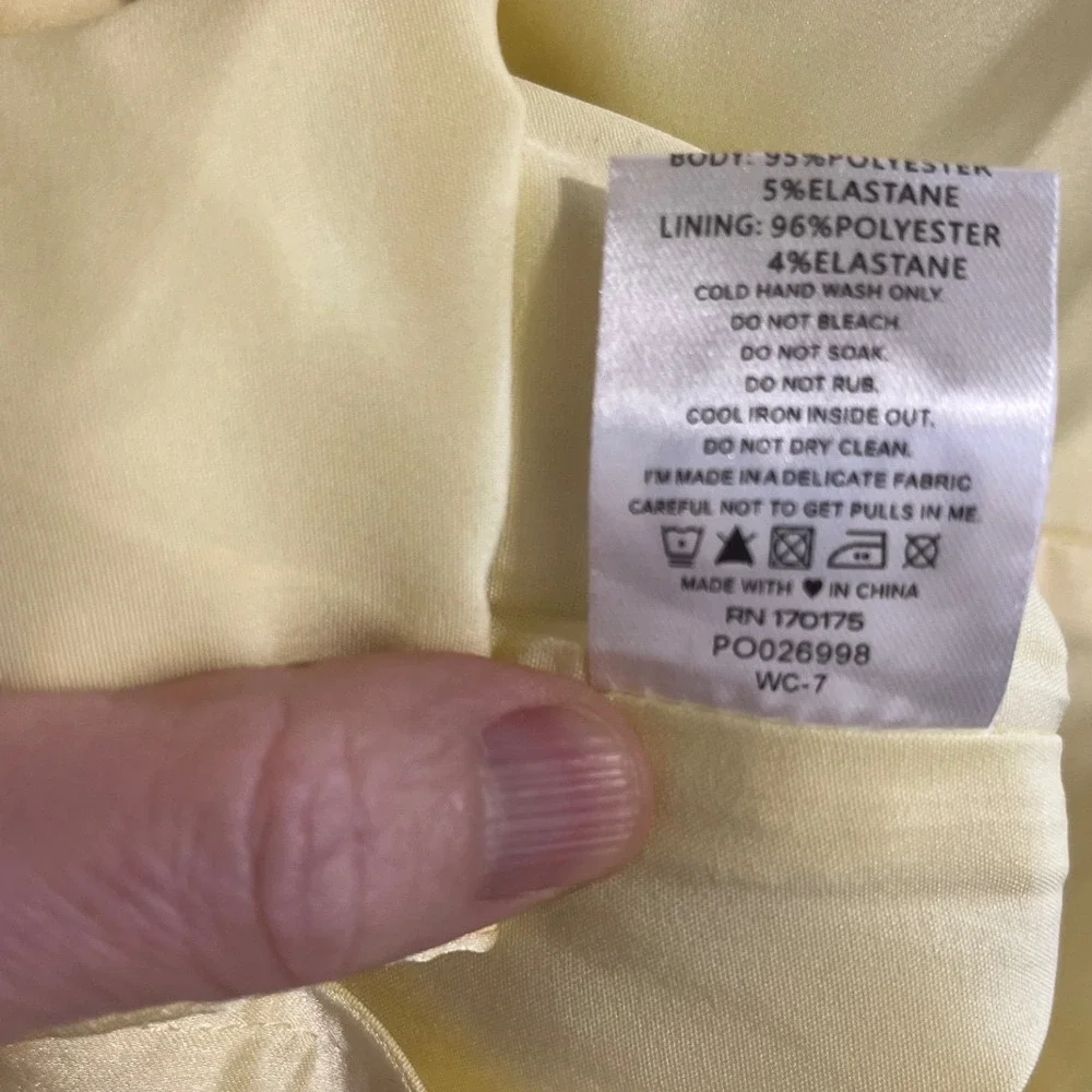 Beginning‎ Boutique Yellow Satin Ruffle Mini Dress Size 4 Coquette Party Summer